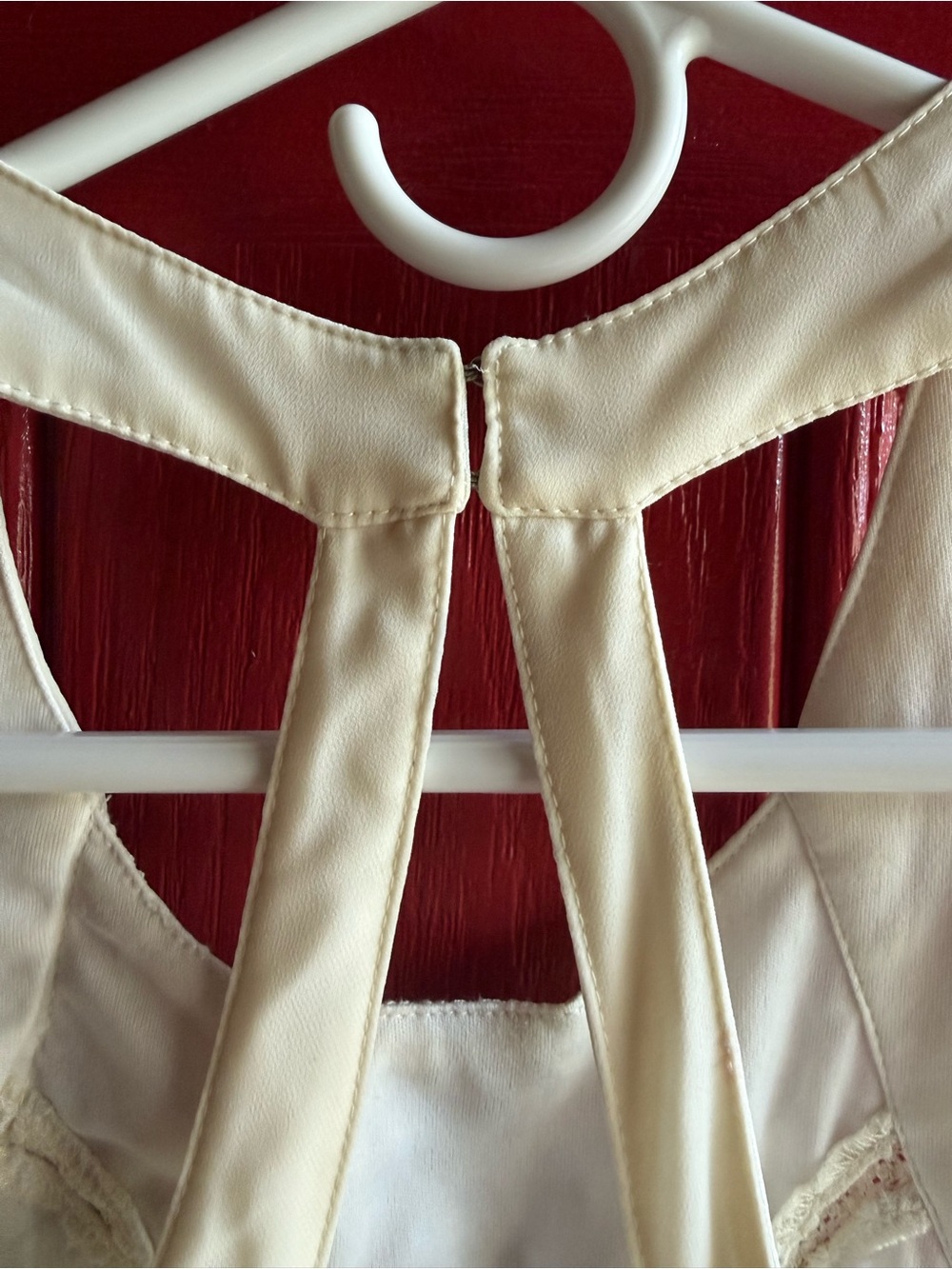 American Eagle Outfitters Cream Lace Halter Mini Dress-Size 4 - Picture 3 of 10